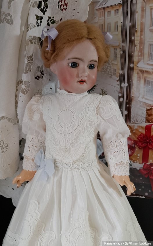 Чайное платье для кукол ориентировочно 55см роста (фото 9)