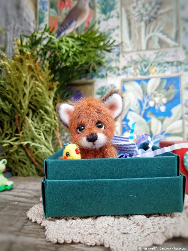 Мини лисик с цыпой — Авторские игрушки