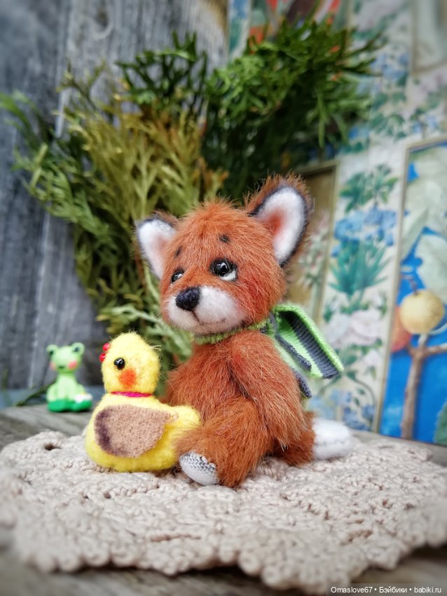 Мини лисик с цыпой — Авторские игрушки (фото 3)