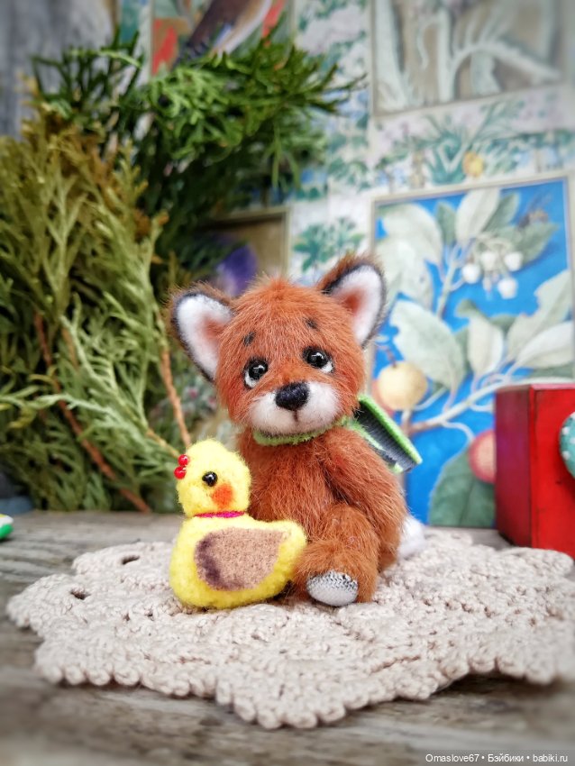 Мини лисик с цыпой — Авторские игрушки (фото 9)