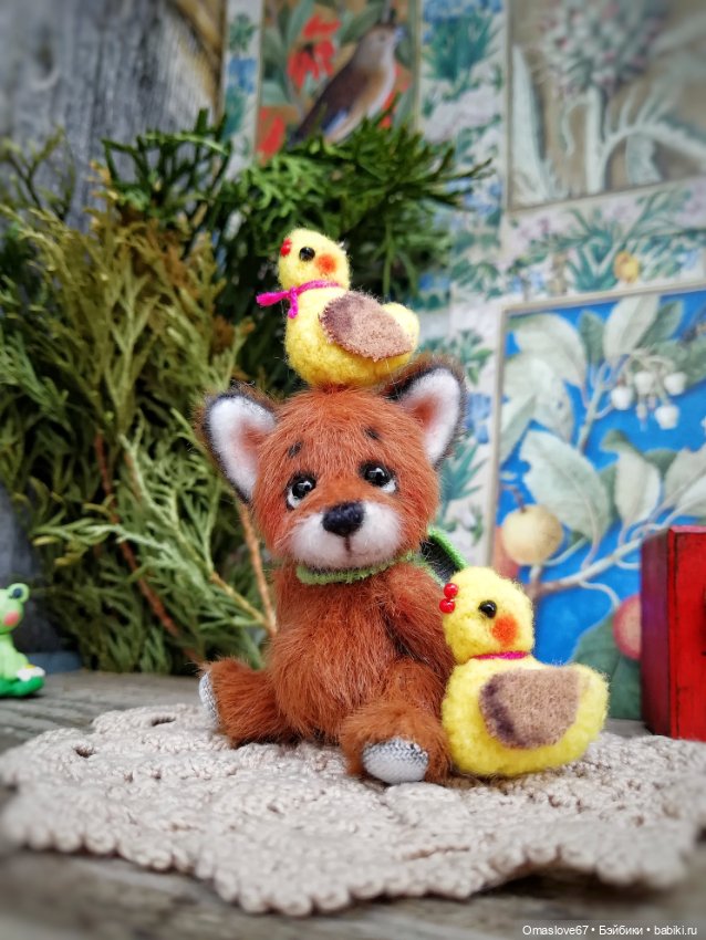 Мини лисик с цыпой — Авторские игрушки (фото 8)