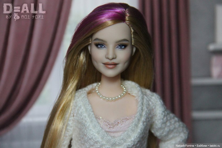 ООАК голова куклы Барби Дримтопия Вайолет репейнт улыбашки (фото 4)