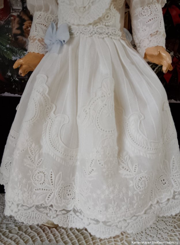 Чайное платье для кукол ориентировочно 55см роста (фото 7)