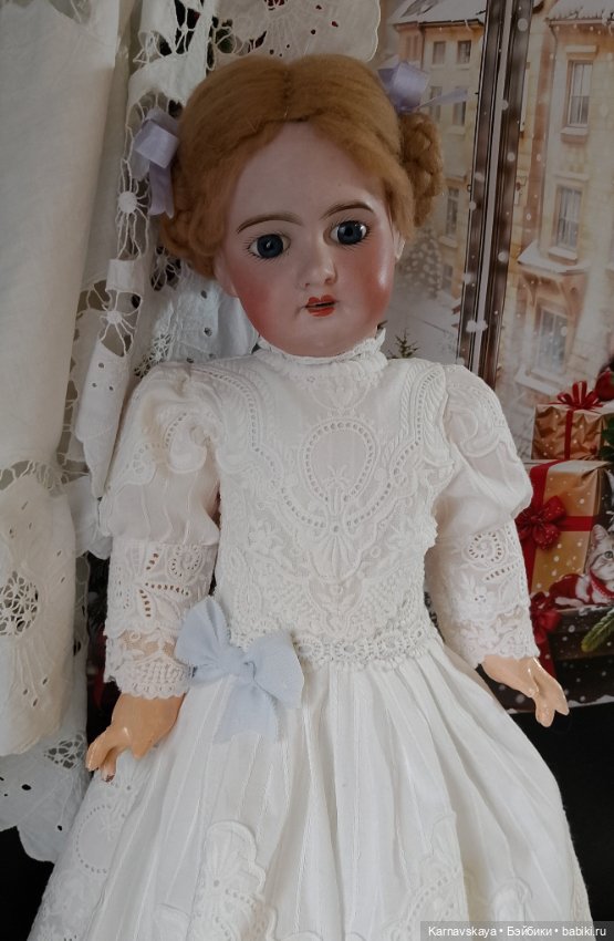 Чайное платье для кукол ориентировочно 55см роста (фото 10)