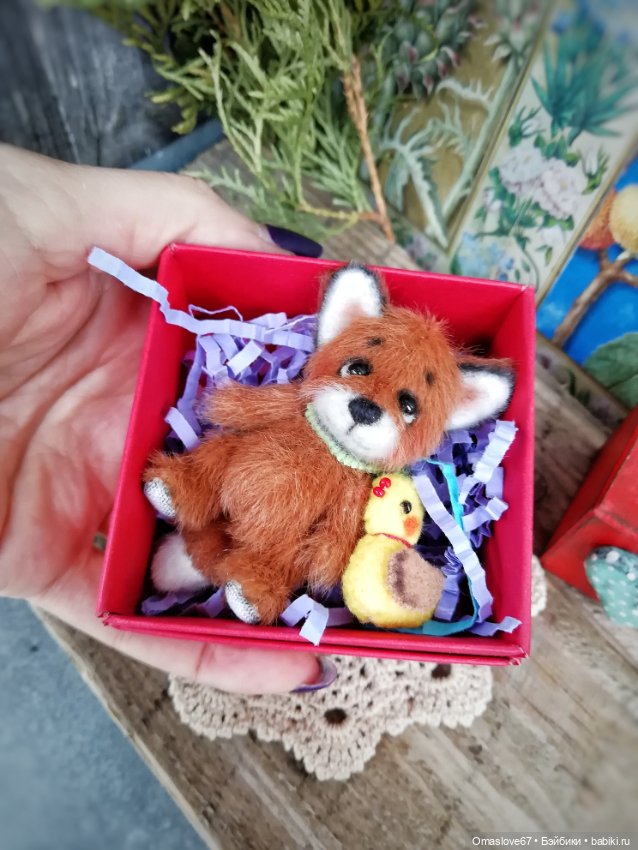 Мини лисик с цыпой — Авторские игрушки (фото 6)