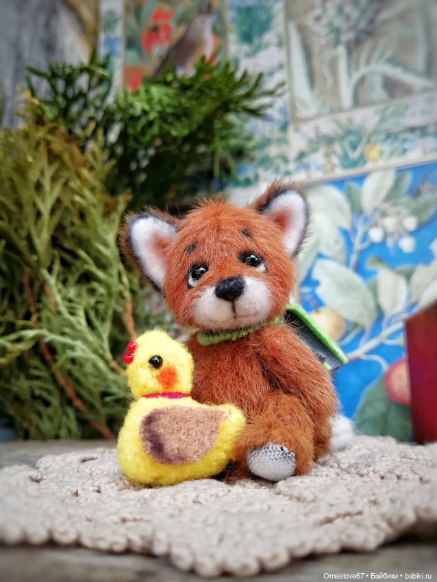 Мини лисик с цыпой — Авторские игрушки (фото 7)