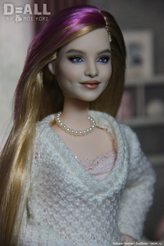 ООАК голова куклы Барби Дримтопия Вайолет репейнт улыбашки (фото 5)