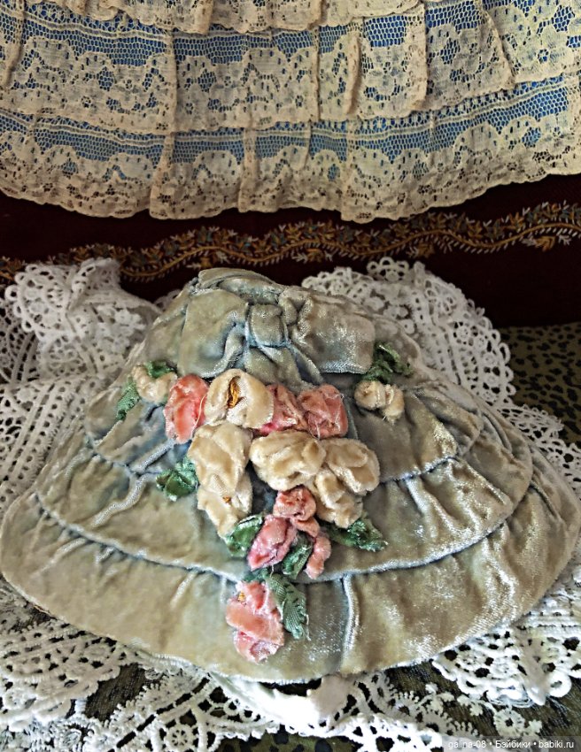Антикварное кукольное платье и бонет (фото 4)