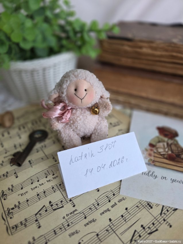 Барашка тедди миниатюра — Авторские игрушки (фото 4)