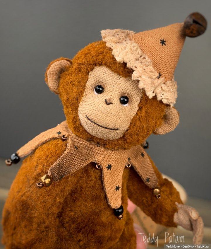 Винтажная Тедди обезьянка на барабане (фото 8)