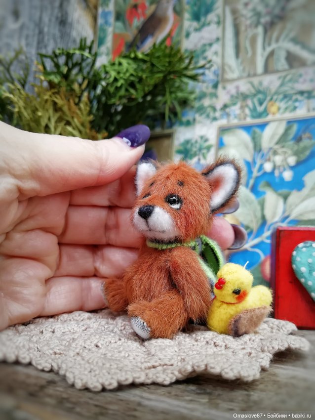 Мини лисик с цыпой — Авторские игрушки (фото 4)