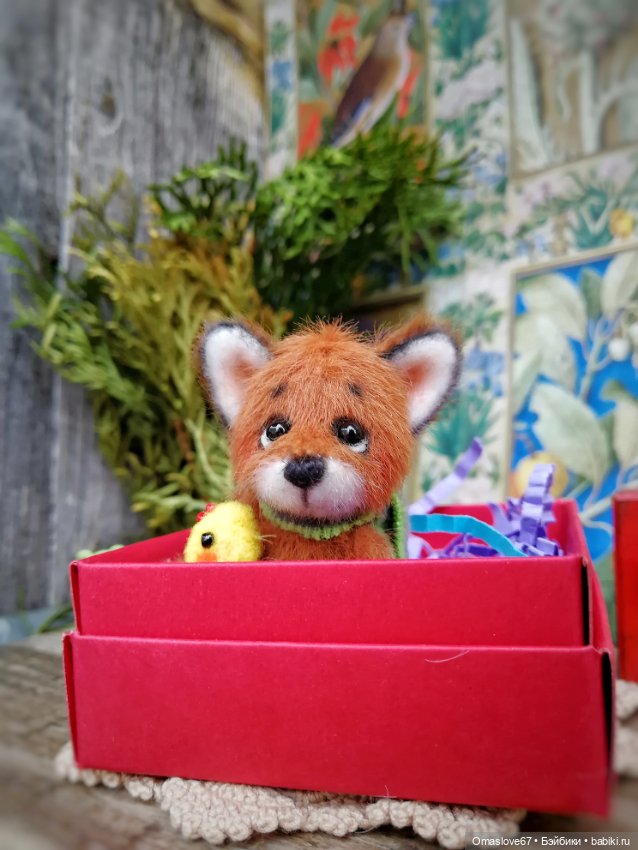 Мини лисик с цыпой — Авторские игрушки (фото 2)