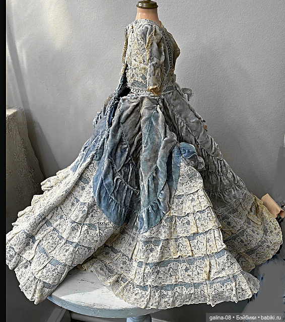 Антикварное кукольное платье и бонет (фото 2)