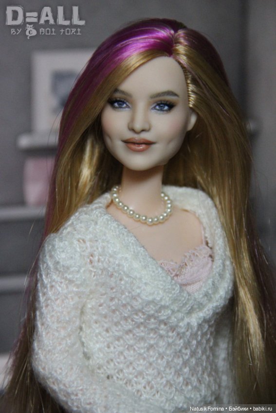 ООАК голова куклы Барби Дримтопия Вайолет репейнт улыбашки (фото 7)