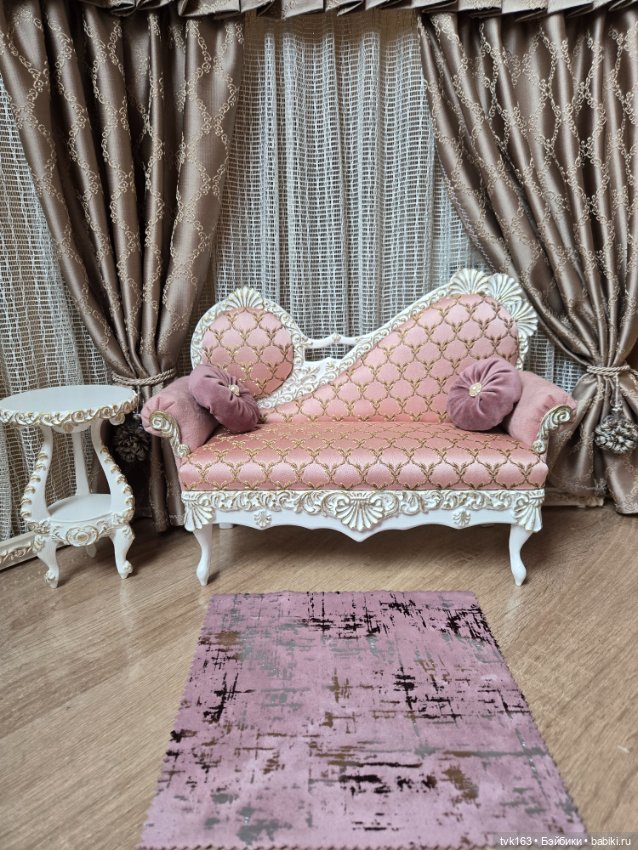 Диван-кушетка для кукол 1/6, 1/5...Мебель для кукол (фото 6)