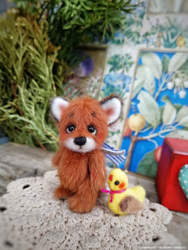Мини лисик с цыпой — Авторские игрушки (фото 10)
