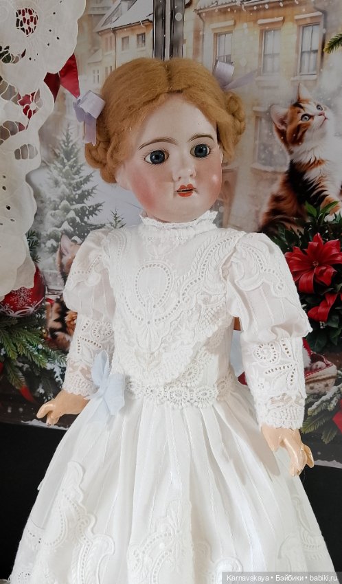 Чайное платье для кукол ориентировочно 55см роста (фото 3)