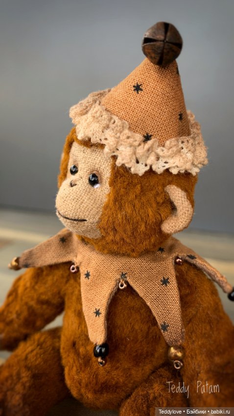 Винтажная Тедди обезьянка на барабане (фото 6)