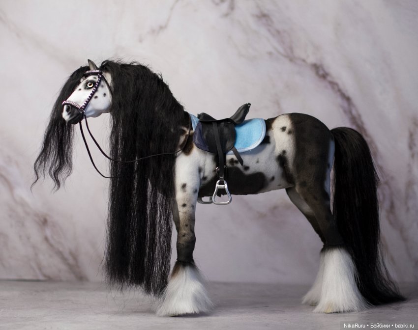 Лошадь для Барби, подвижная в смешанной технике, конь формат 1/6 (фото 8)