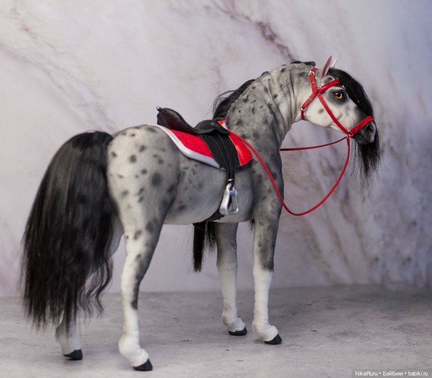 Лошадь для Барби, подвижная в смешанной технике, конь формат 1/6 (фото 8)