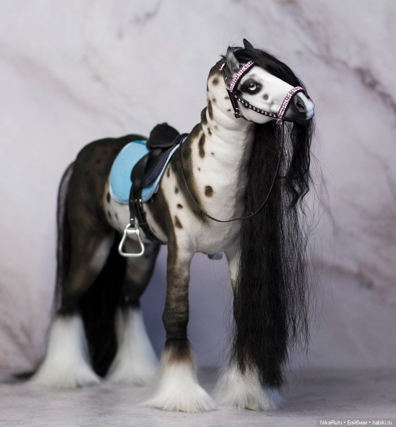 Лошадь для Барби, подвижная в смешанной технике, конь формат 1/6 (фото 7)