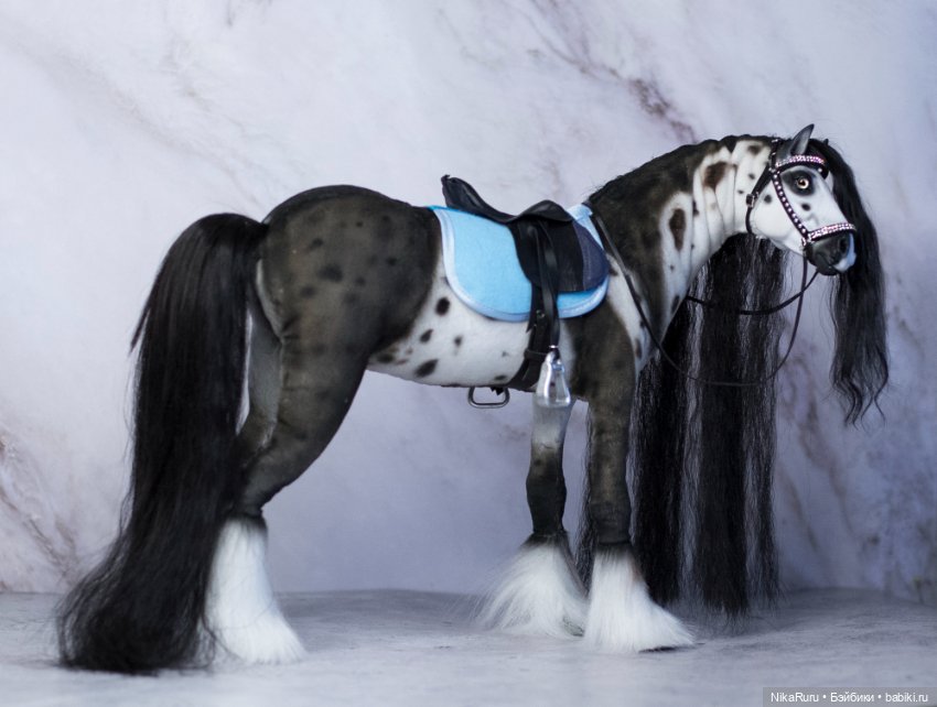 Лошадь для Барби, подвижная в смешанной технике, конь формат 1/6 (фото 5)