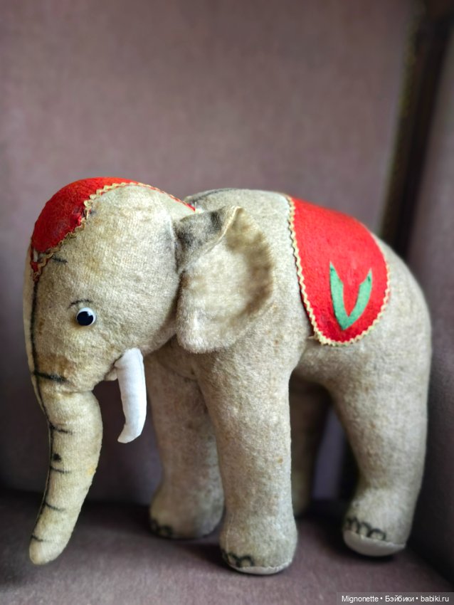 Слон Steiff — Антикварные игрушки (фото 6)