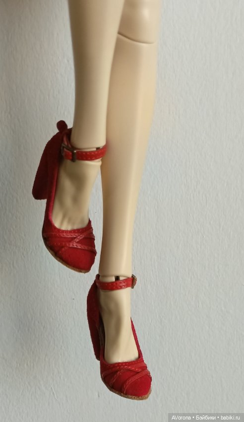 Красные туфли на высоком каблуке, кожа+ замша