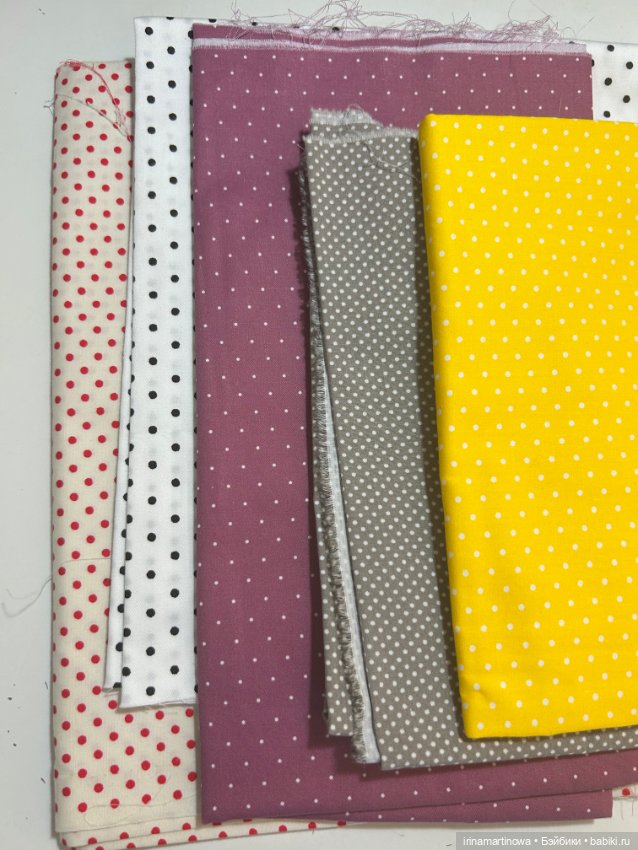 Набор ткани в горошек