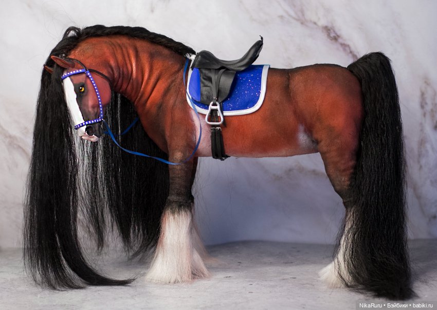 Лошадь для Барби, подвижная в смешанной технике, конь формат 1/6 (фото 6)