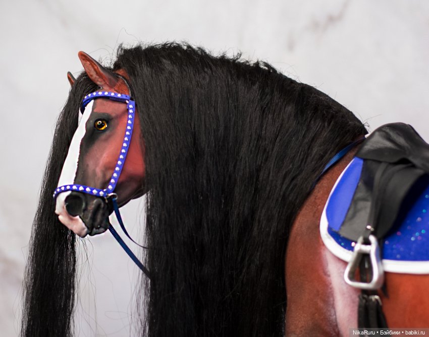 Лошадь для Барби, подвижная в смешанной технике, конь формат 1/6 (фото 5)