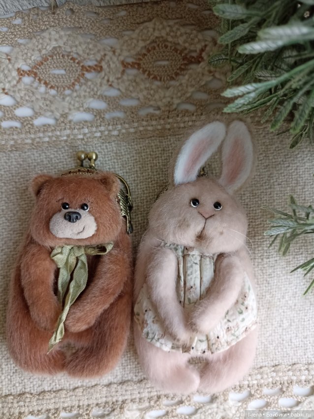 Мишка с фермуаром — Авторские игрушки