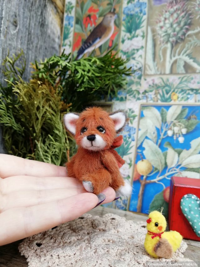 Мини лисик с цыпой 3 — Авторские игрушки (фото 4)