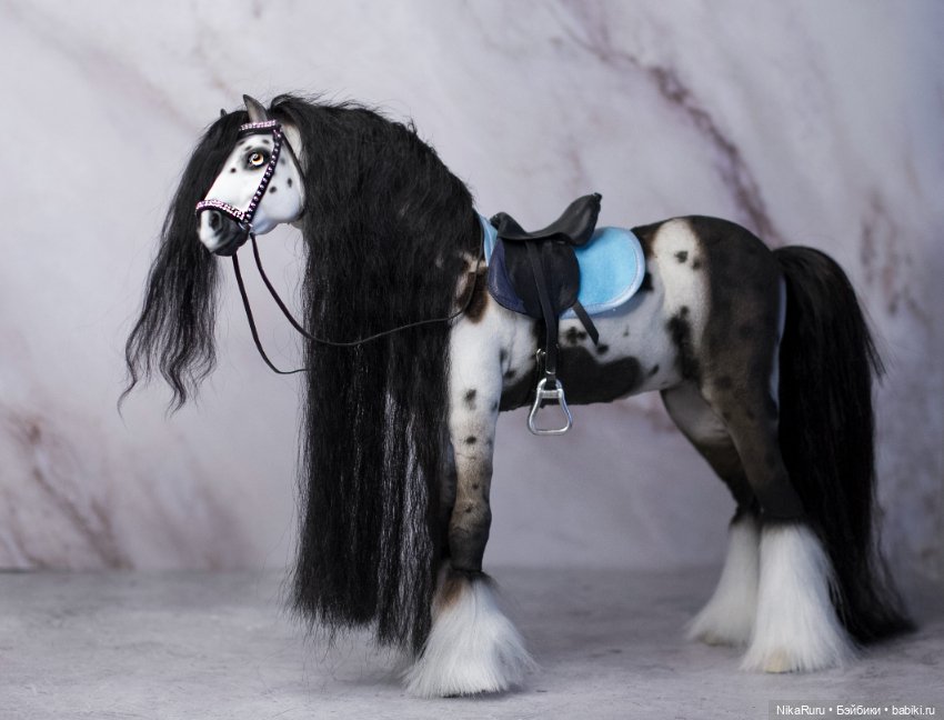 Лошадь для Барби, подвижная в смешанной технике, конь формат 1/6 (фото 9)