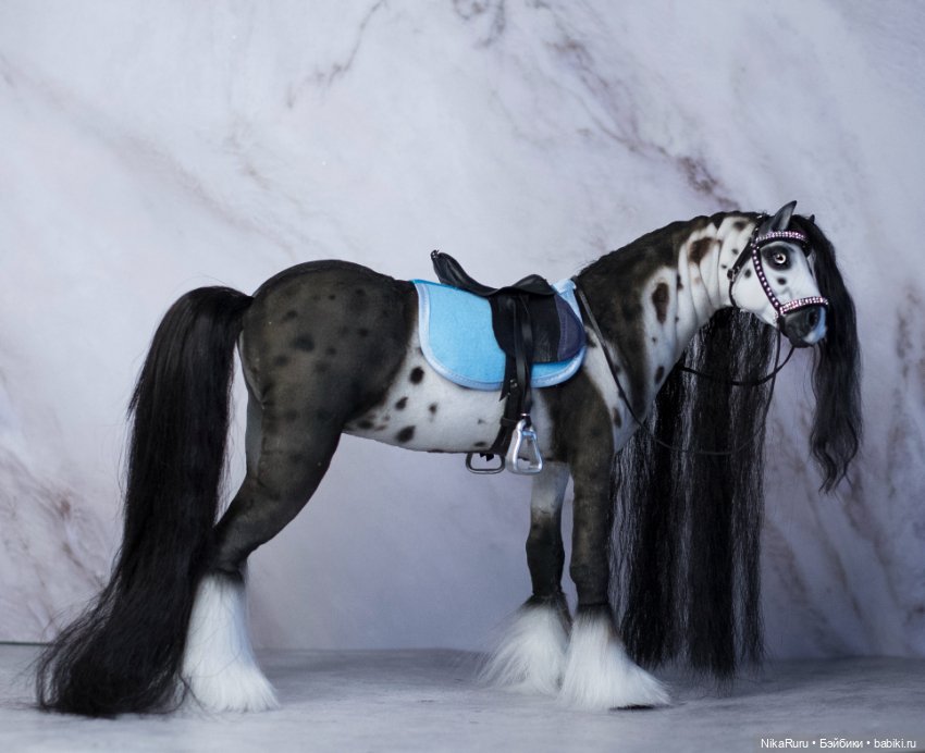 Лошадь для Барби, подвижная в смешанной технике, конь формат 1/6 (фото 4)