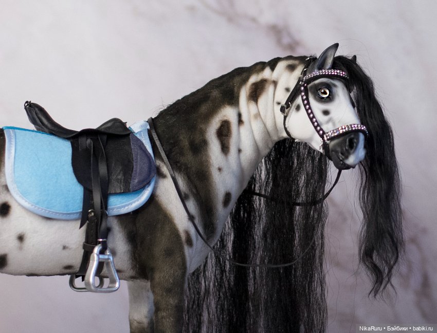 Лошадь для Барби, подвижная в смешанной технике, конь формат 1/6 (фото 6)