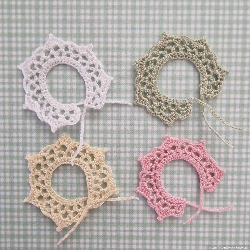 Вязаные миниатюрные воротники (фото 3)