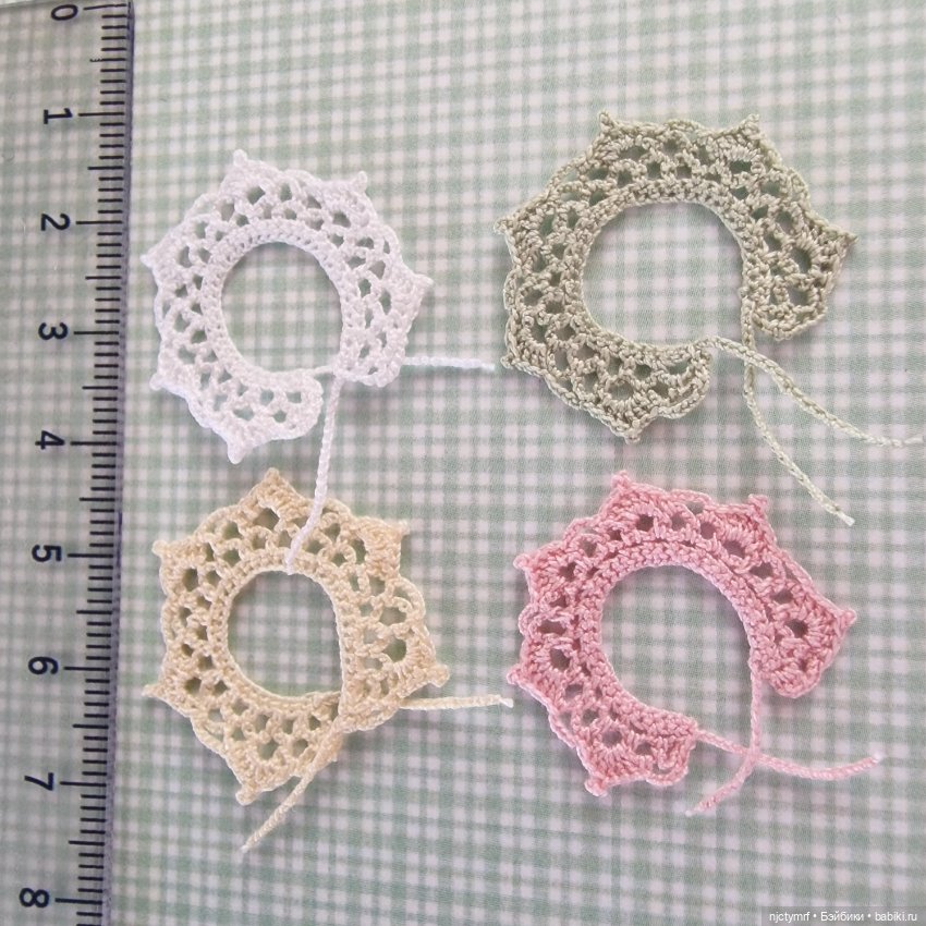 Вязаные миниатюрные воротники (фото 2)