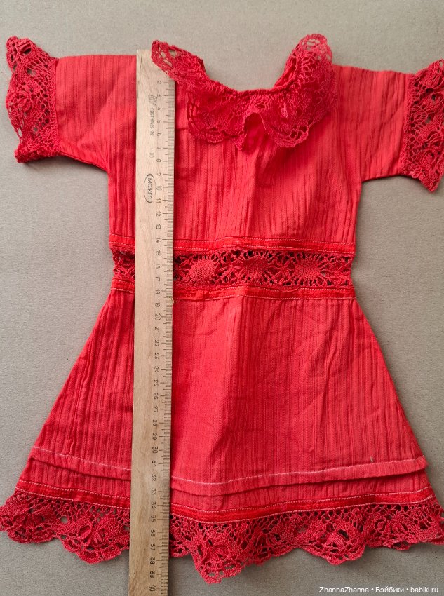 Французское платье для антикварной куклы (фото 3)
