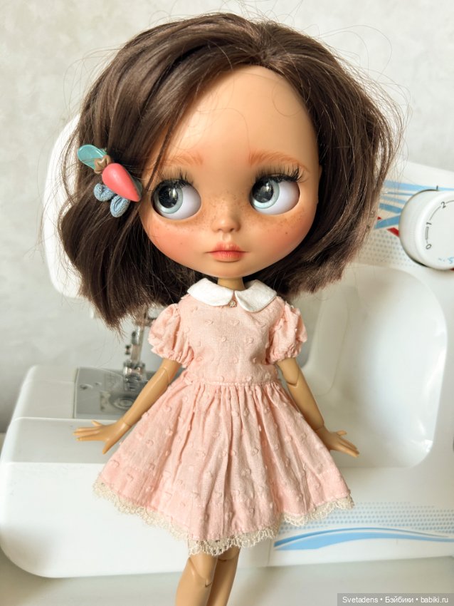 Платье персикового цвета — Одежда для BJD