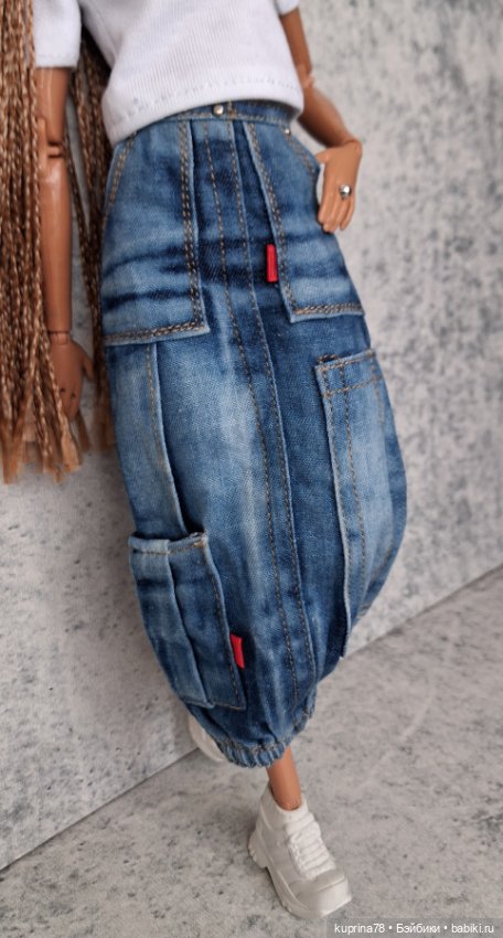 Джинсовая юбка на барби — Одежда для кукол (фото 4)