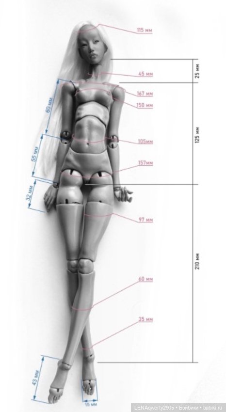 Реалистичные джинсы на кукол формата 1/4 (фото 4)