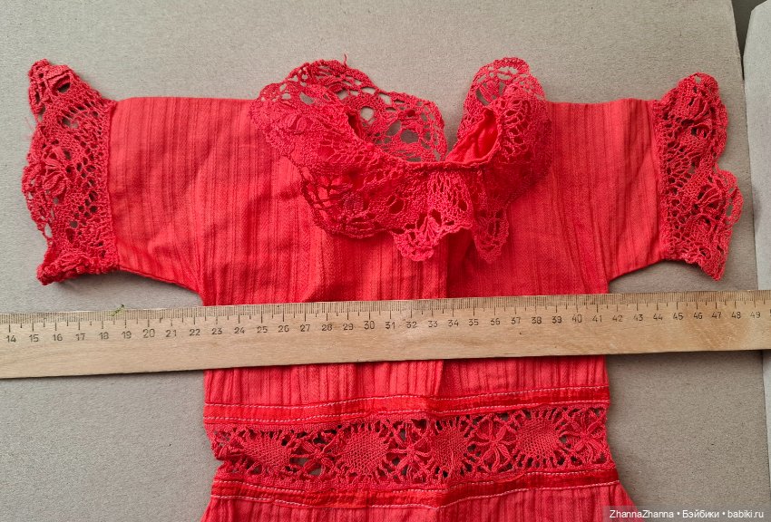 Французское платье для антикварной куклы (фото 4)