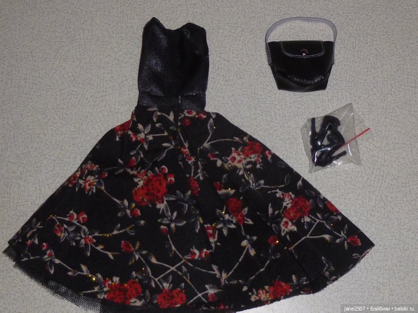 Аутфит для Барби, кукол 1/6 Handmade (платье, сумка, туфли) (фото 4)