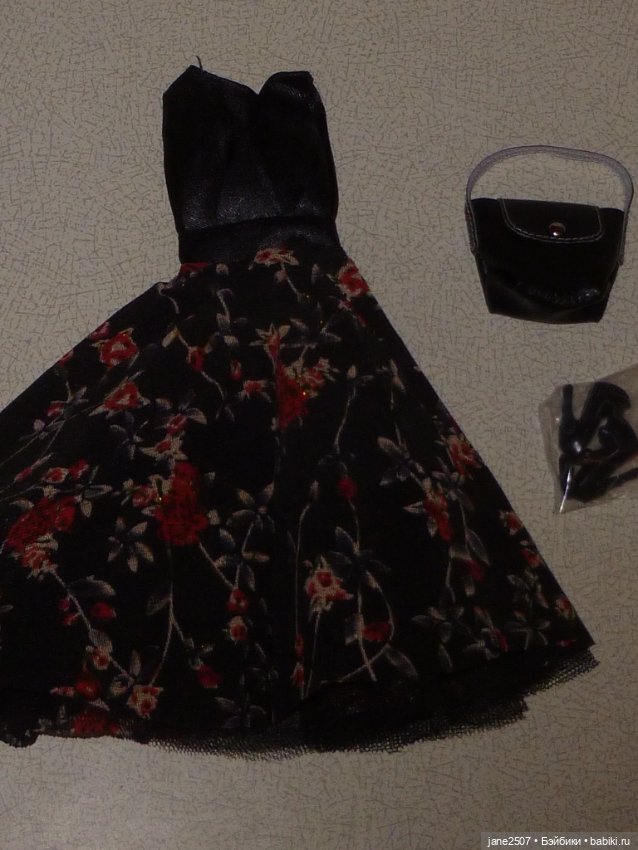 Аутфит для Барби, кукол 1/6 Handmade (платье, сумка, туфли) (фото 2)