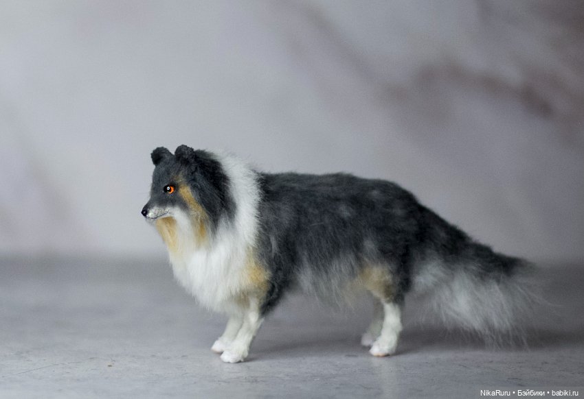 Колли собака для Барби в смешанной технике формат 1/6 (фото 3)