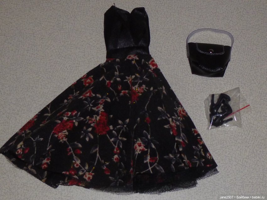 Аутфит для Барби, кукол 1/6 Handmade (платье, сумка, туфли)