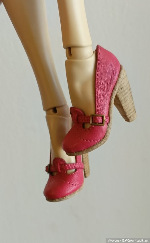 Туфли на высоком наборном каблуке, яркий цвет фуксия 🌺 (фото 2)