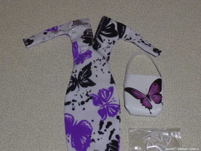 Аутфит для Барби, кукол 1/6 Handmade (платье, сумка, туфли) (фото 3)