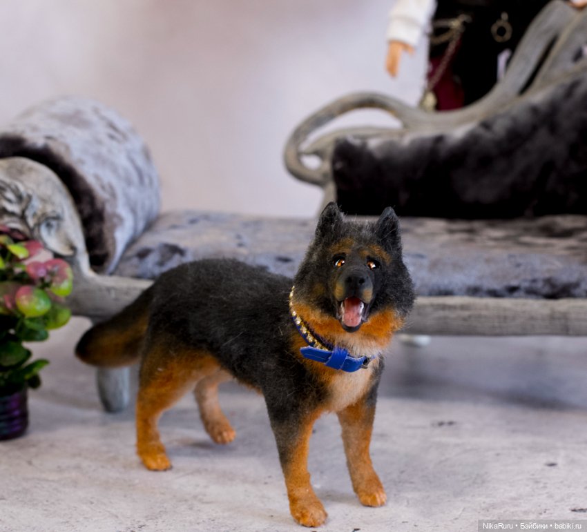 Собака для Барби игрушка в смешанной технике формат 1/6 (фото 3)